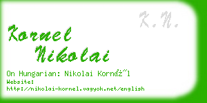 kornel nikolai business card